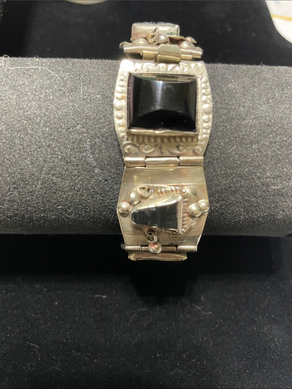 Taxco Mexican 925 Sterling Silver Black Onyx Link BraceleteBay: $100. 8/11/6